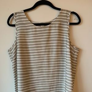J.Crew Striped Beige Silk Top